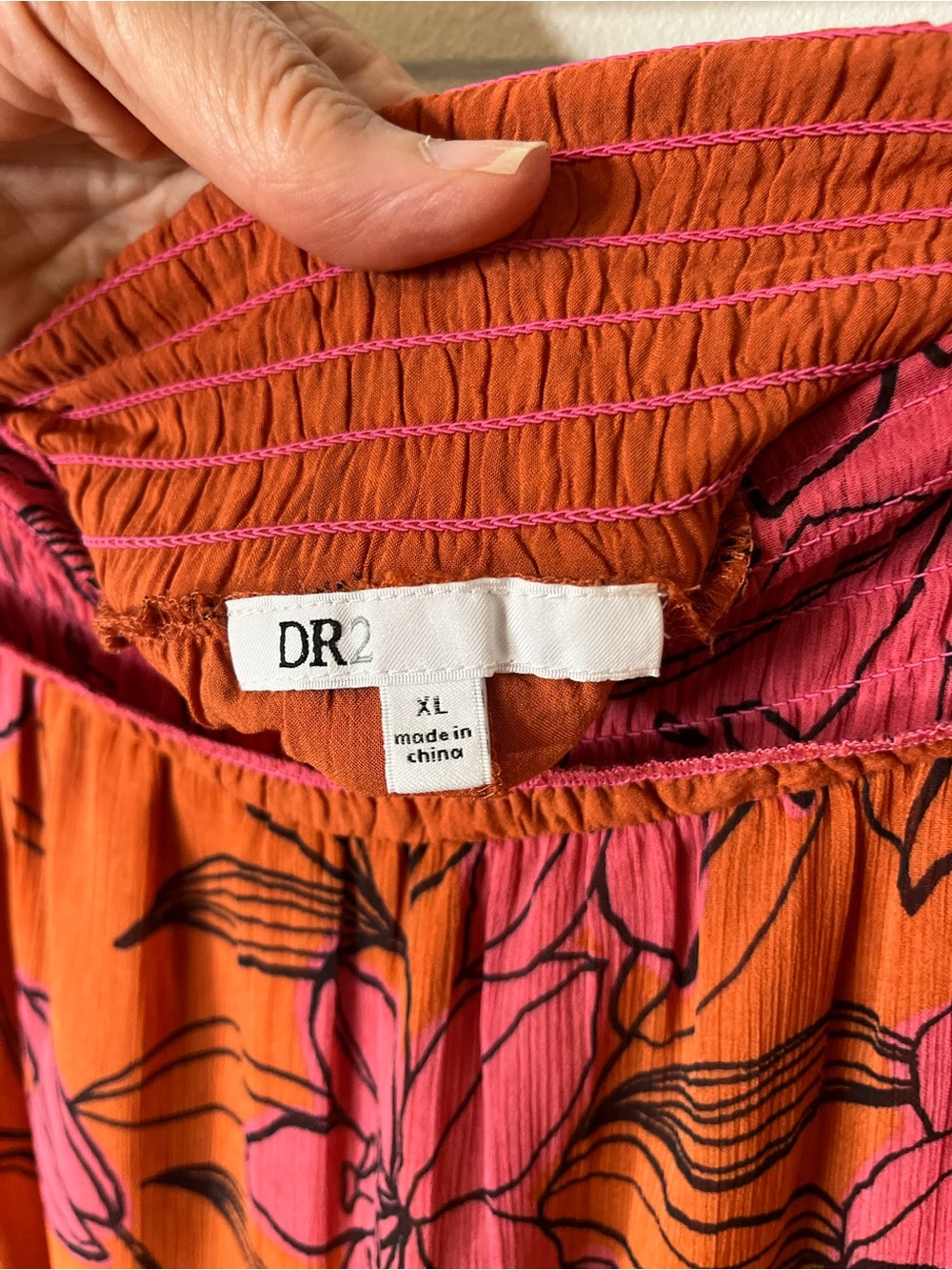 Vibrant Orange & Pink Floral Maxi Skirt - Picture 2 of 8